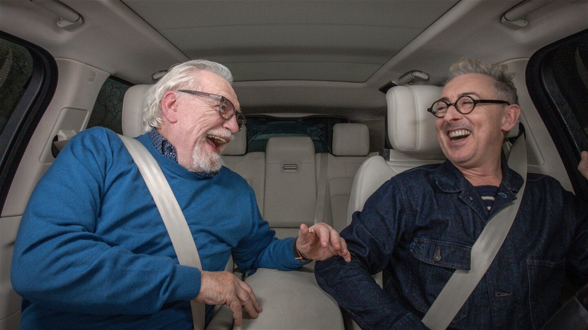<i>Apple TV+</i><br/>(From left) Brian Cox and Alan Cumming are pictured here in 'Carpool Karaoke: The Series.'