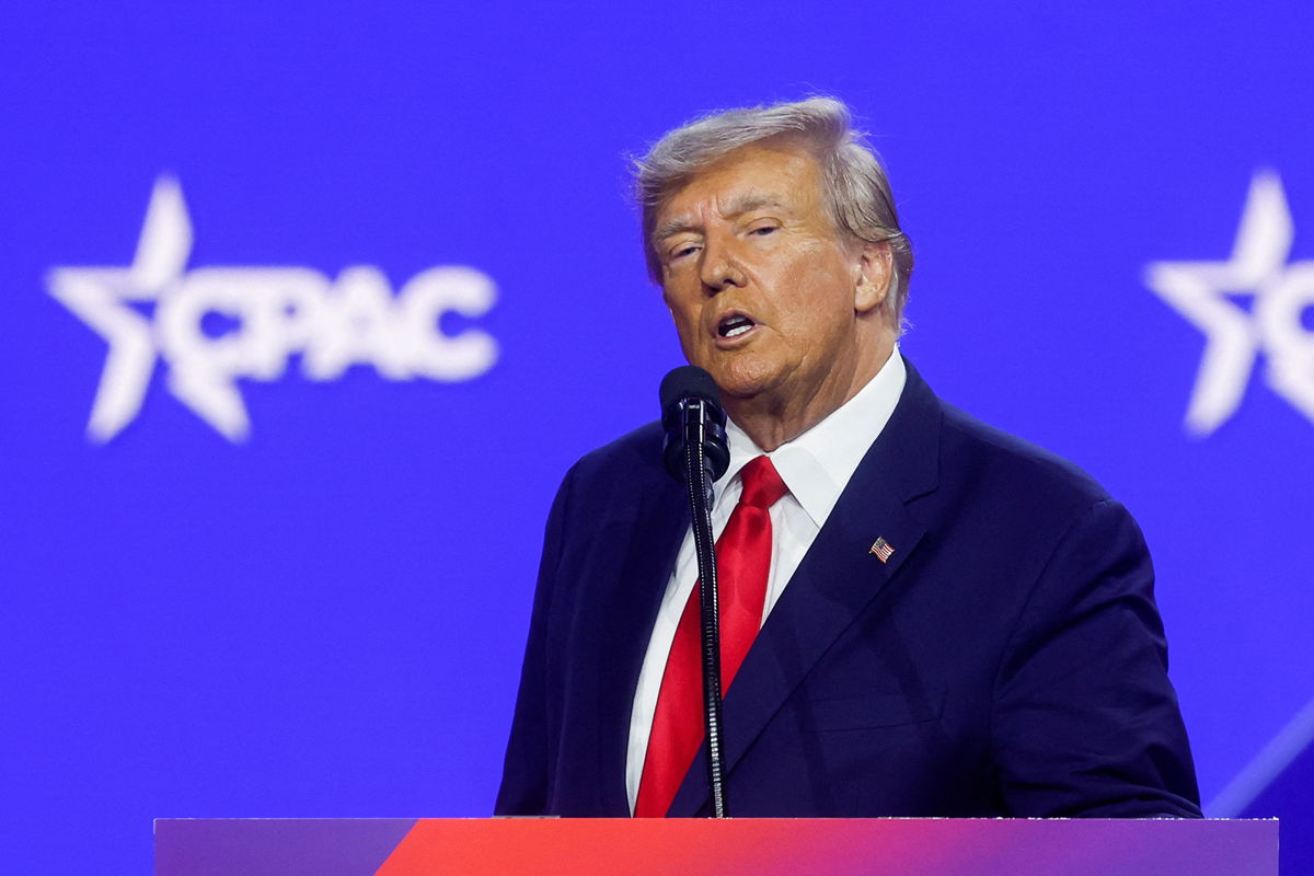 <i>Evelyn Hockstein/Reuters</i><br/>Former President Donald Trump attends CPAC at Gaylord National Convention Center in National Harbor