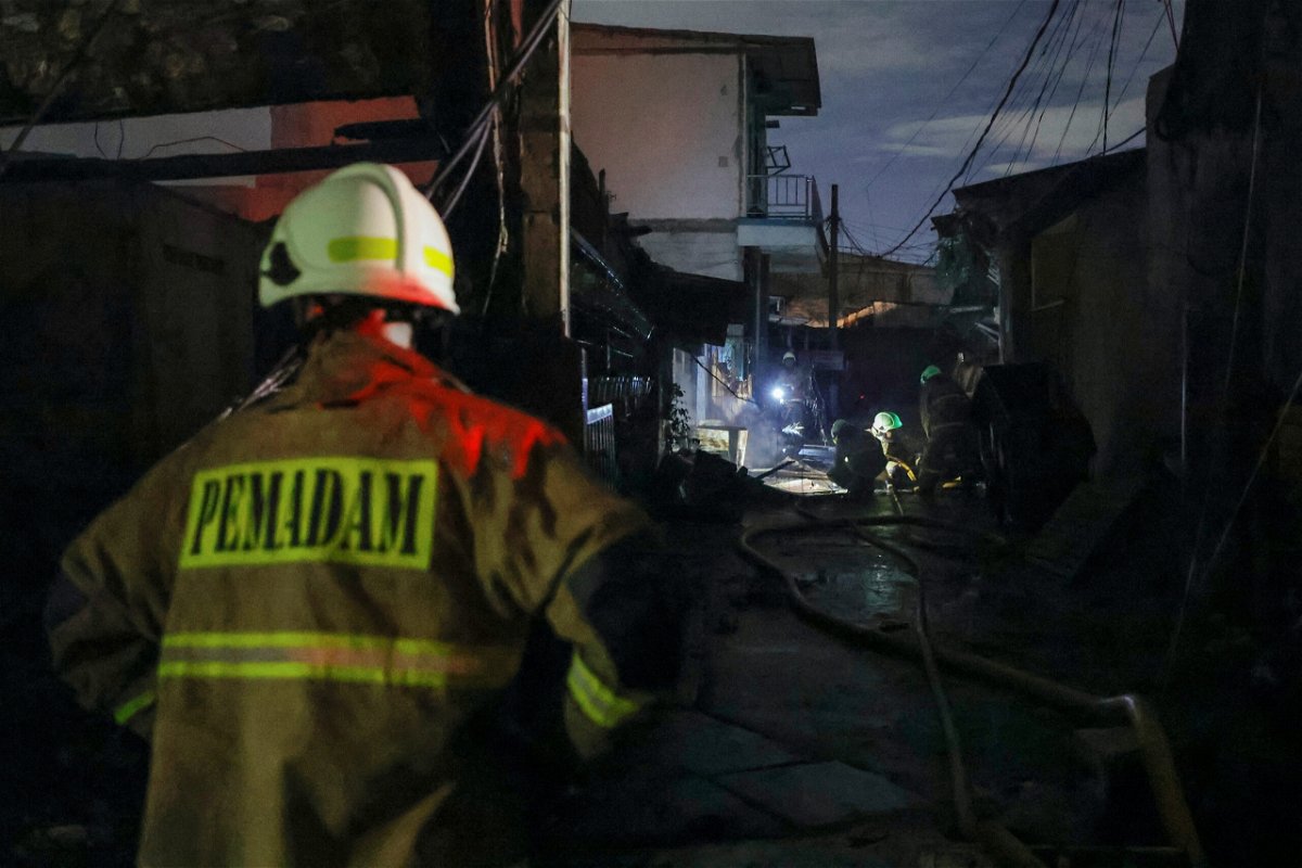 <i>Willy Kurniawan/Reuters</i><br/>Firefighters respond to the incident on March 3.