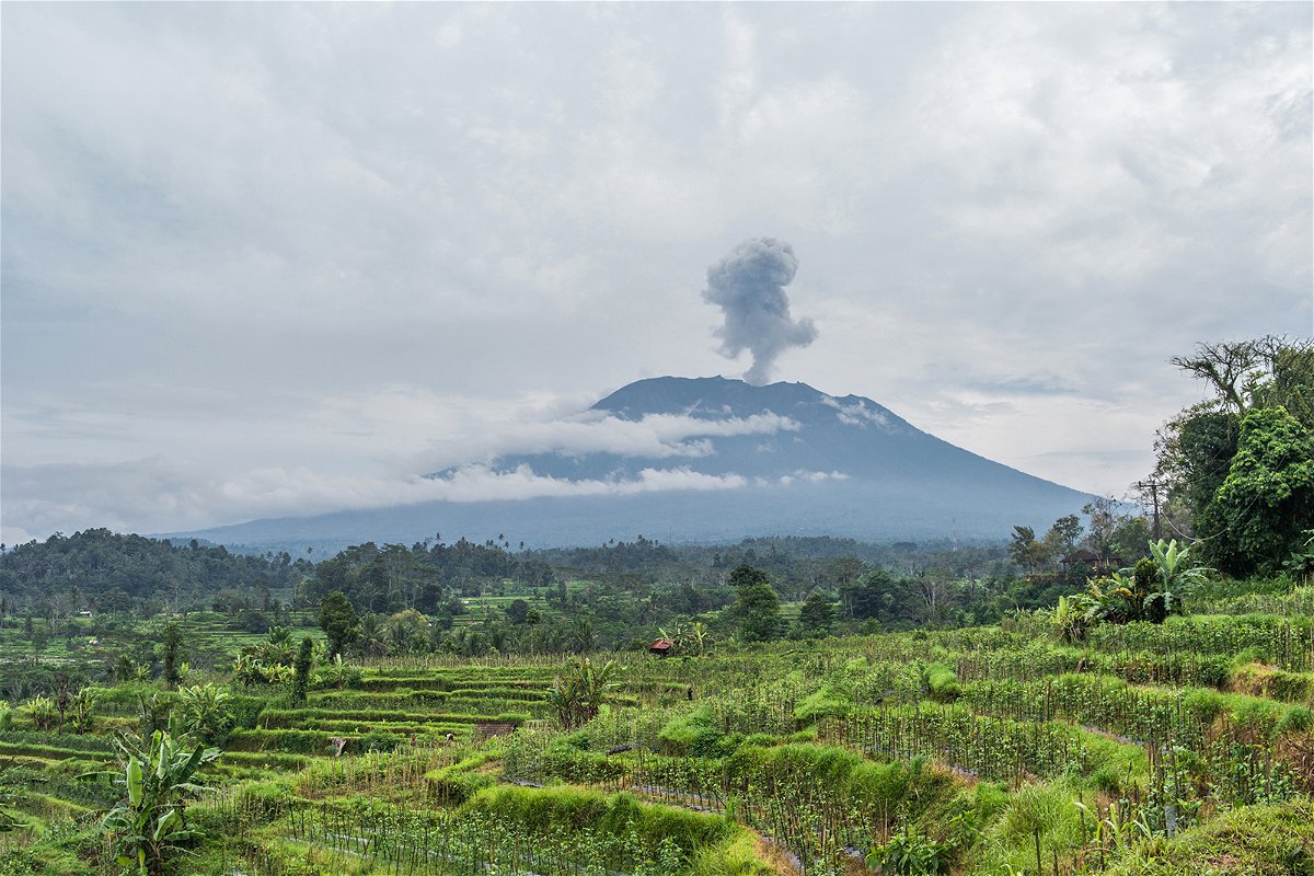The Russian tourist took a semi-nude photo of himself on Mount Agung