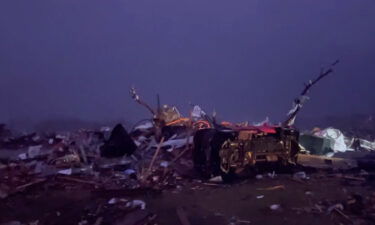 Tornado damage is seen in Rolling Fork