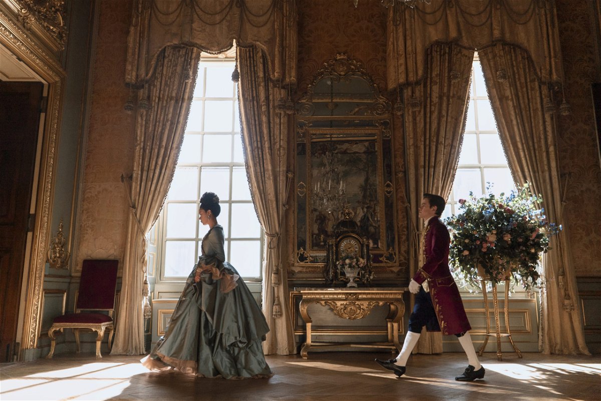 <i>Liam Daniel/Netflix</i><br/>(From left) India Amarteifio and Sam Clemmett are pictured here in 'Queen Charlotte: A Bridgerton Story.'