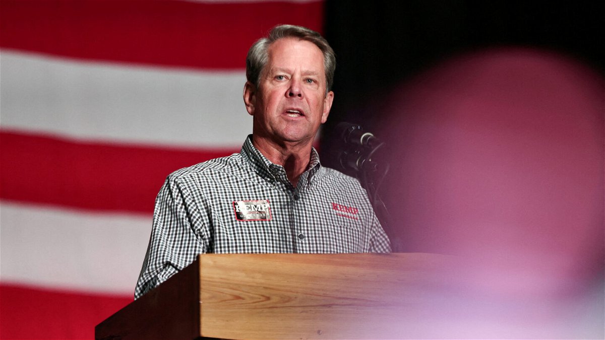 <i>Dustin Chambers/Reuters</i><br/>Georgia Republican Gov. Brian Kemp speaks at a campaign event in Kennesaw