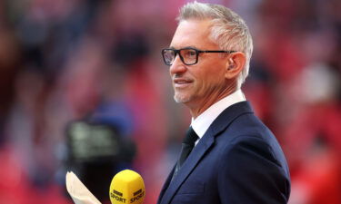 Lineker attends last year's FA Cup semifinal between Manchester City and Liverpool.