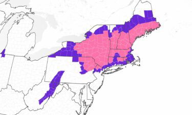 A map showing winter weather alerts issued across the Northeast as of early March 14