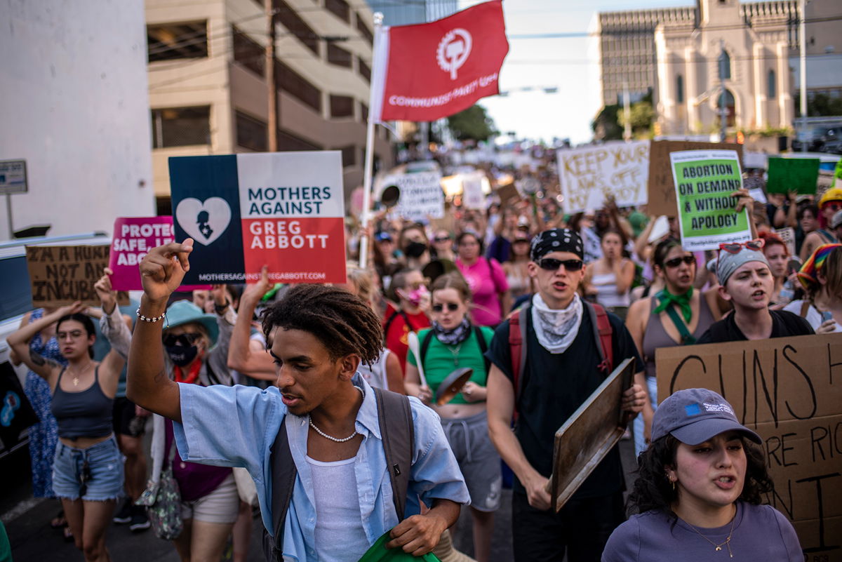 <i>Sergio Flores/Getty Images</i><br/>Several women who say Texas' abortion bans posed significant risks to their health have sued the state this week. Pictured is an abortion-rights rally on June 25