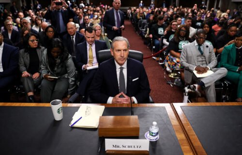 Former Starbucks CEO Howard Schultz testifies before a Senate Health