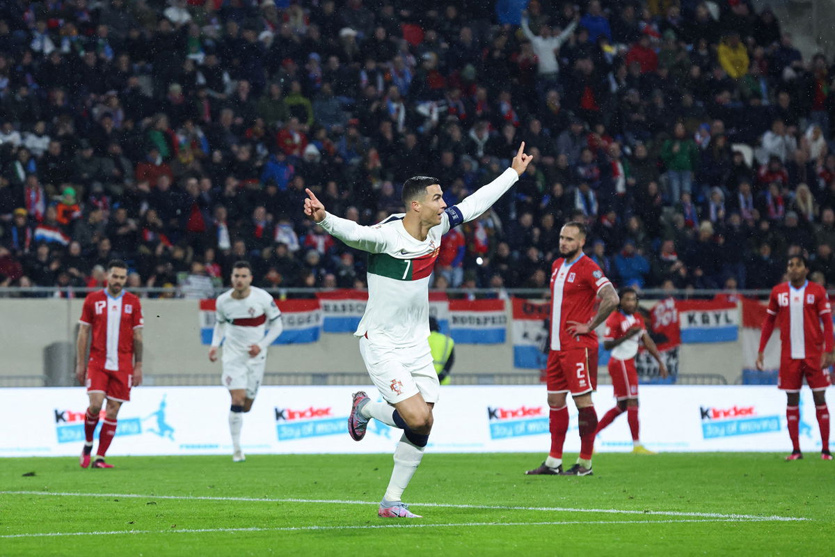 <i>Kenzo Tribouillard/AFP/Getty Images</i><br/>Ronaldo scored his 121st and 122nd international goals for Portugal against Luxembourg.