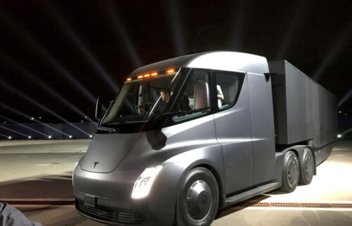 A Tesla Semi prototype is seen here during its 2017 unveiling.
