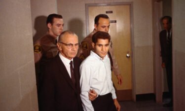 Sirhan B. Sirhan (R) and his attorney Russell E. Parsons are photographed as they leave the courtroom on June 28
