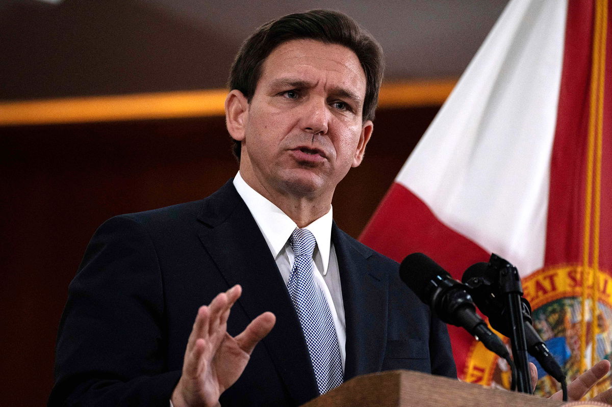 <i>Cheney Orr/AFP/Getty Images/FILE</i><br/>The administration of Gov. Ron DeSantis this month quietly proposed extending Florida's controversial prohibition on classroom instruction related to sexual orientation and gender identity to all grades. DeSantis is seen here in Tallahassee on March 7.