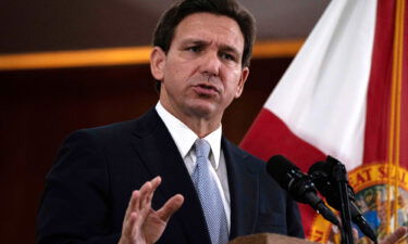 Florida Governor Ron DeSantis answers questions from the media in the Florida Cabinet following his "State of the State" address during a joint session of the Florida Senate and House of Representatives at the Florida State Capitol in Tallahassee