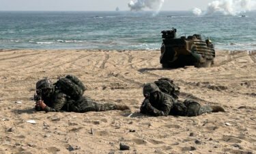 US and South Korean troops take part in Exercise Ssang Yong in Pohang