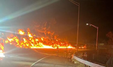 A fiery crash shut down an interstate Friday in Baltimore County.