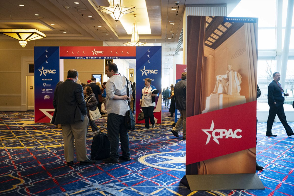 <i>Al Drago/Bloomberg/Getty Images</i><br/>Attendees arrive ahead of the Conservative Political Action Conference (CPAC) in National Harbor