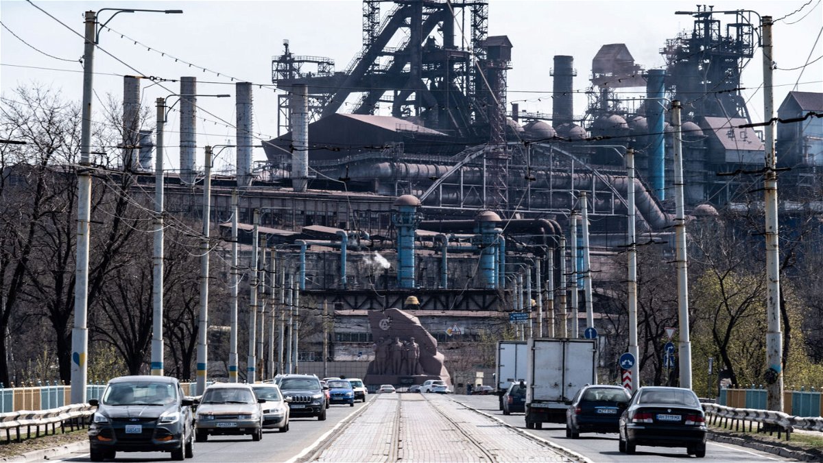 <i>Stanislav Ivanov/Global Images Ukraine via Getty Images</i><br/>Russian President Vladimir Putin met with his defense minister in the Kremlin last April. They were discussing Russia's siege of the Azovstal Iron and Steel Works plant in the strategic city of Mariupol