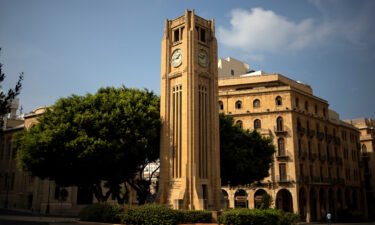 The clock tower at Nejmeh Square in downtown Beirut
