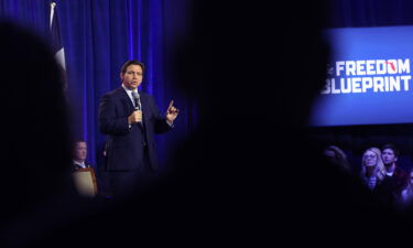 Florida Gov. Ron DeSantis speaks to Iowa voters during an event at the Iowa State Fairgrounds on March 10 in Des Moines