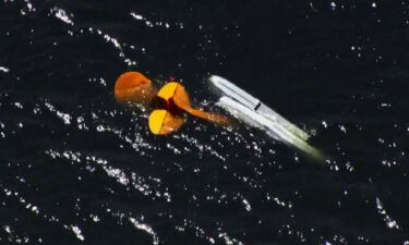 Wreckage from the crash of two airplanes mid-air is visible at Lake Hartridge in Winter Haven.