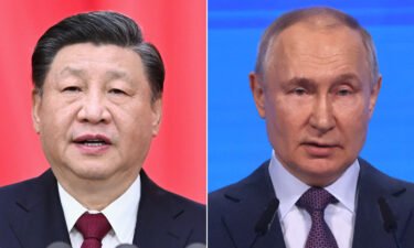 Xi and Putin are pictured in a split image.