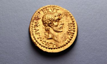 A rare gold Roman coin commemorating the assassination of Julius Caesar could be worth millions. The coin was hidden away in a private collection and is just one of three in the world. On the front of the coin is the face of Brutus