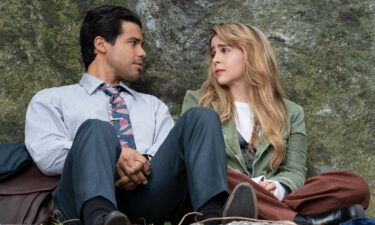 Carlos Valdes and Mae Whitman in the Hulu musical-comedy series "Up Here."