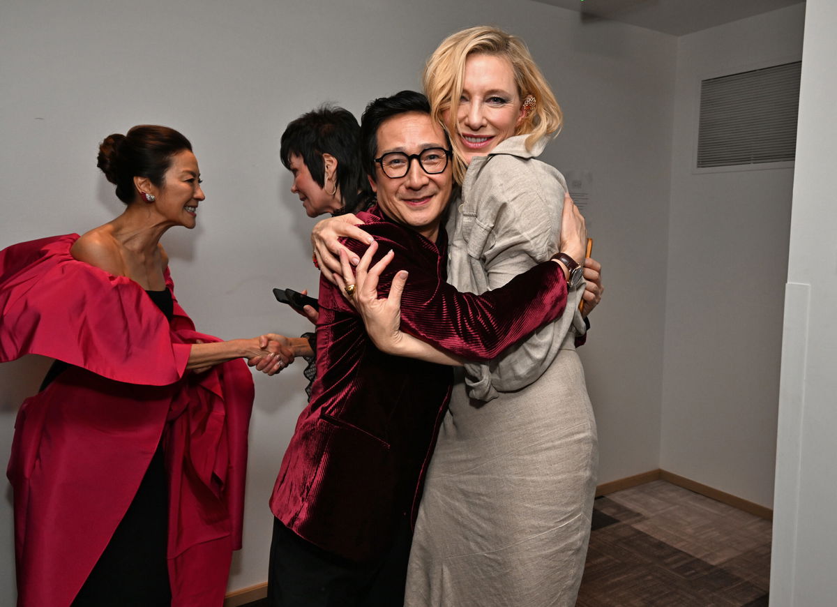 <i>Michael Kovac/Getty Images</i><br/>(From left) Ke Huy Quan and Cate Blanchett are seen here in January in Los Angeles.