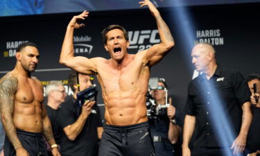 Jake Gyllenhaal appeared at the UFC 285 weigh-in to shoot scenes for his upcoming movie 'Roadhouse.'