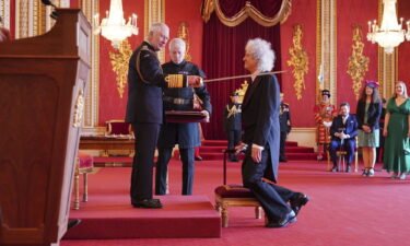 Brian May was made a Knight Bachelor by King Charles III at Buckingham Palace on March 14.