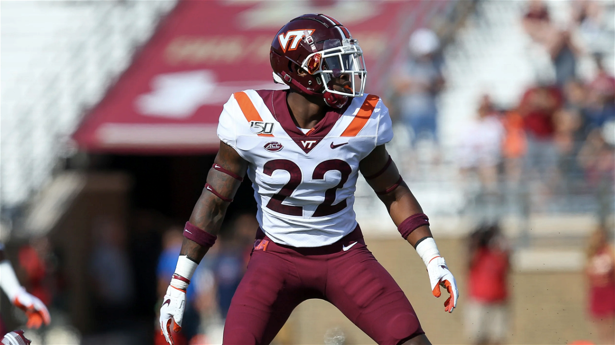 Virginia Tech defensive back Charmarri Conner (22) during an NCAA football game against Boston College on Saturday, Aug. 31, 2019 in Boston. 
