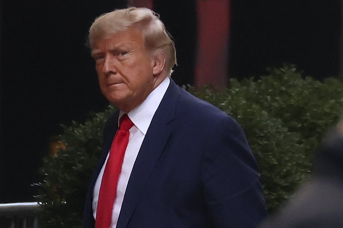 Former President Donald Trump arrives at Trump Tower, Monday, April 3, 2023, in New York. Trump arrived in New York on Monday for his expected booking and arraignment the following day on charges arising from hush money payments during his 2016 campaign. 