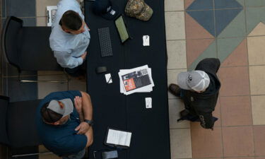 The heavily anticipated jobs report for March is coming out Friday. Pictured is a jobs fair in Wilmington