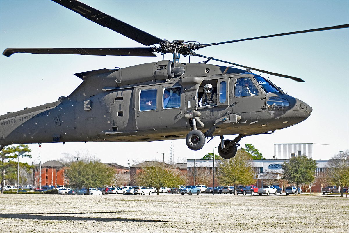 <i>Lt. Col. Andy Thaggard/U.S. Army</i><br/>A UH-60 Black Hawk helicopter flies at Fort Rucker
