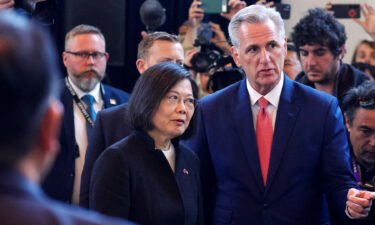 Taiwan's President Tsai Ing-wen meets the Speaker of the House Kevin McCarthy at the Ronald Reagan Presidential Library in Simi Valley