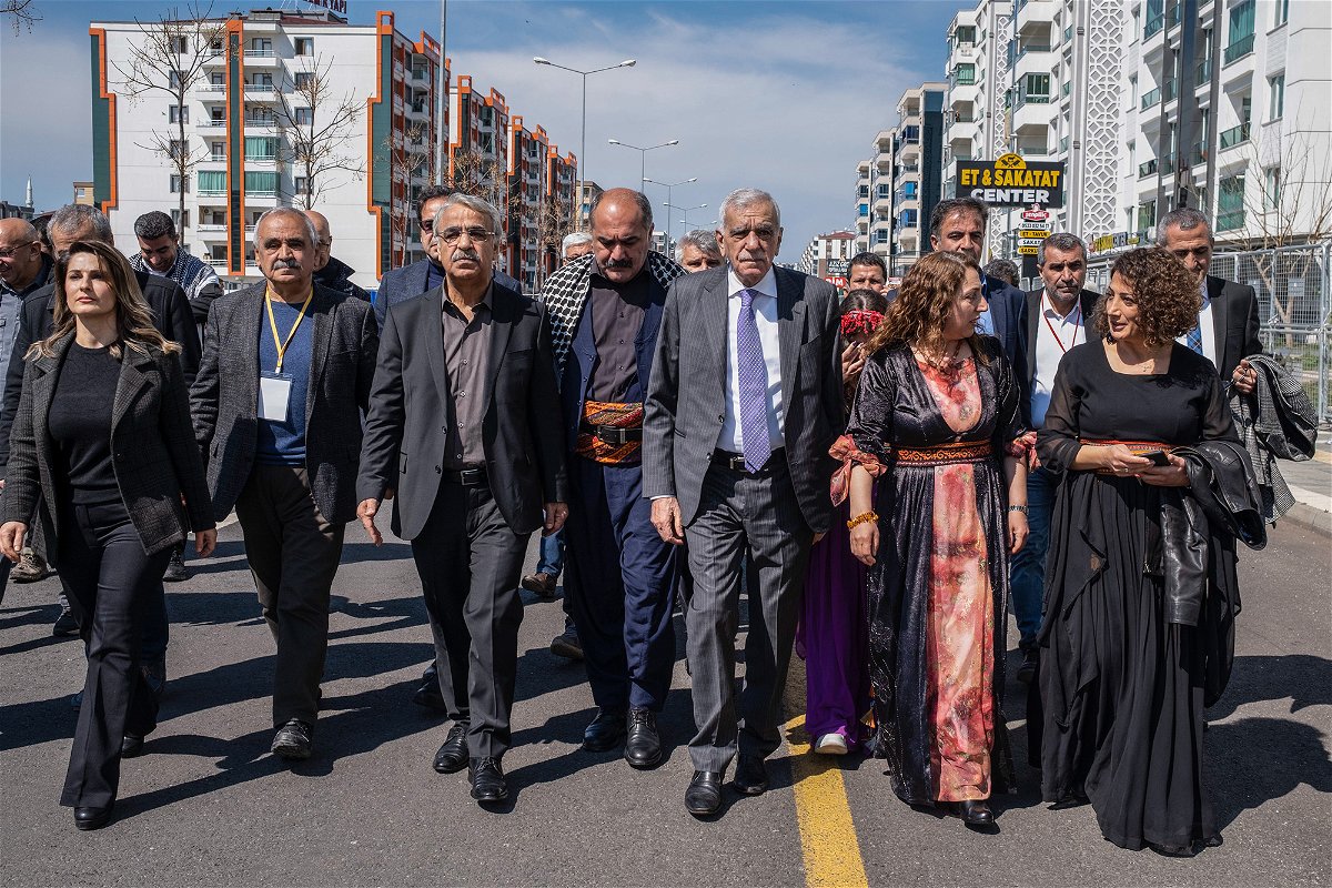Turkey's persecuted pro-Kurdish party will play a decisive role in the upcoming Turkish presidential election. Kurds are pictured here during a Nowruz celebration in Diyarbakir
