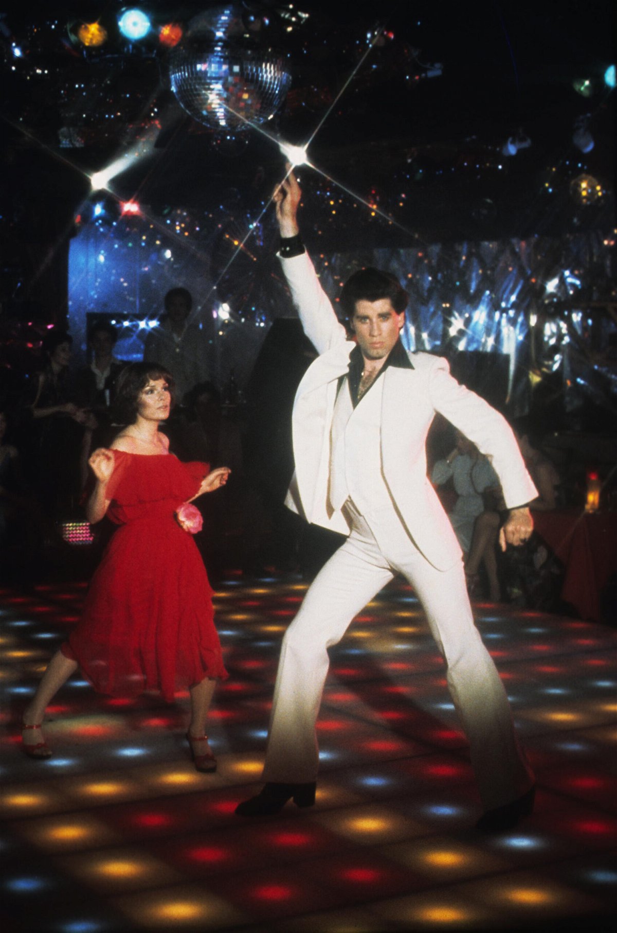 <i>Holly Bower/Paramount/Kobal/Shutterstock</i><br/>Travolta wore the white suit in the film's famous dance competition scene.