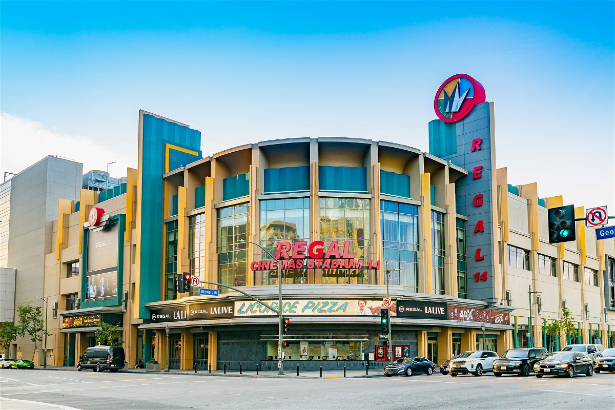 <i>AaronP/Bauer-Griffin/Shutterstock</i><br/>A view of Regal Cinemas' flagship movie theater