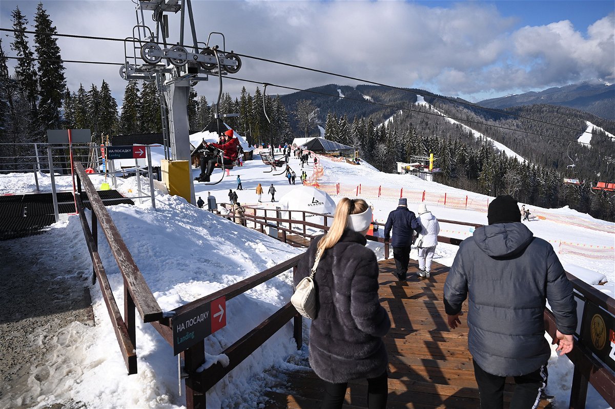 <i>Attila Kisbenedek/AFP/Getty Images</i><br/>Ukraine's ski resorts have been busy this winter