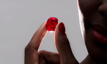 The gem was cut from a record-breaking 101-carat rough stone unearthed in Mozambique.