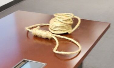 Hartsfield took a photo of the noose that was on a table during the staff meeting he attended in 2019