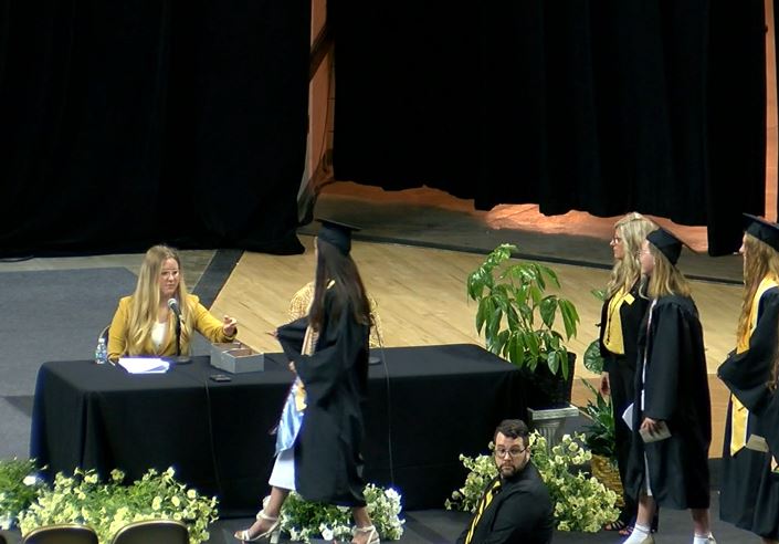 FILE - Students receive their degrees at Mizzou Arena in May 2022.