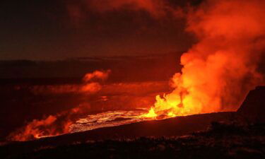 Lava spews from the Kilauea volcano in Hawaii on June 7.