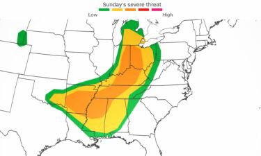 Severe storm threats are in place across a wide swath of the central US on June 25.