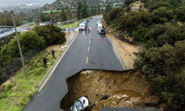 A large sinkhole opened up on a road in the Chatsworth area of Los Angeles in January