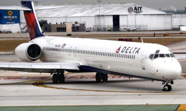 A file photo of a Delta Airlines passenger jet seen on the ground at San Antonio International Airport in Texas.