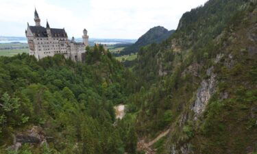 A view of the Pollat Gorge with the Neuschwanstein Castle