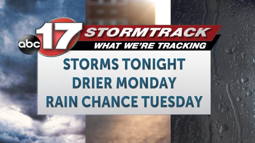 Tracking Storms Tonight, And A Drier Monday - Abc17news