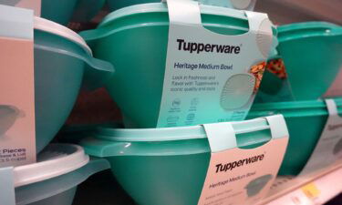 Tupperware products are offered for sale at a retail store on April 10