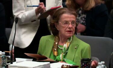 Sen. Dianne Feinstein looks at an aide during a Senate Appropriations hearing on July 27.