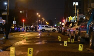 A view of the mass shooting crime scene in Philadelphia on July 3.
